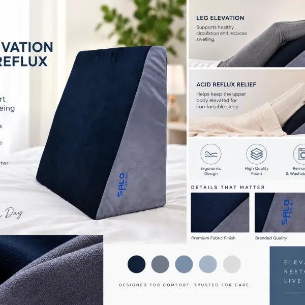 Reflex Acid (Bed)Wedge Leg Elevation Pillow for Back and Leg Support