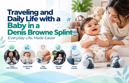 Traveling and Daily Life with a Baby in a Denis Browne Splint